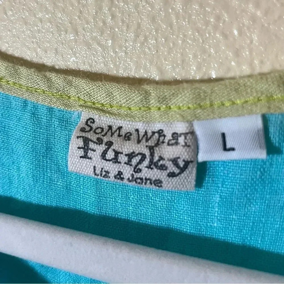 Liz and Jane Womens 100% Linen Preshrunk Top Size L Somewhat Funky - Picture 5 of 7